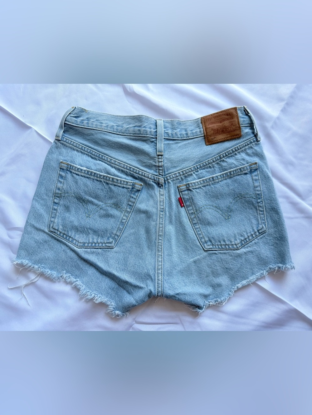Levi’s 501 Button Fly Cotton High Rise Denim Shorts Size 28 - Picture 4 of 13